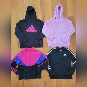 Girls size medium adidas sweatshirts and zip ups bundle - Girls 10-12